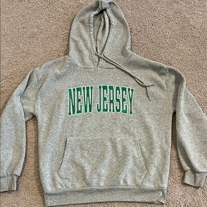 SHEIN Gray Crewneck Sweatshirt with Green NEW JERSEY Lettering